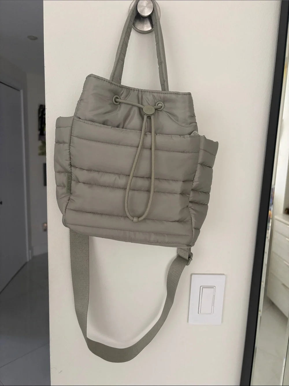 Jason Wu Quilted Puffer Crossbody/Tote in Light Green